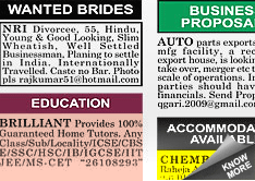 Pradesh Today Situation Wanted display classified rates